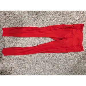 Lululemon Team Canada Fast and Free Brushed 28" COC Logo, Crimson, Size 4